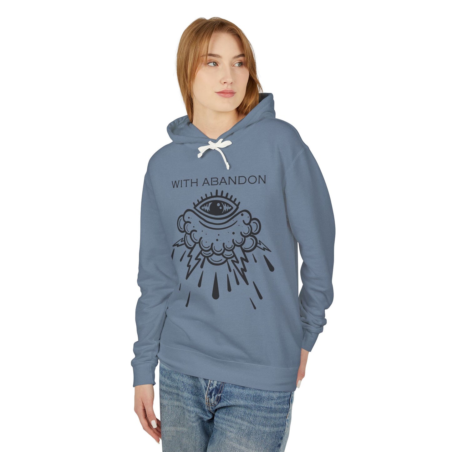With Abandon - Unisex Lightweight Hooded Sweatshirt